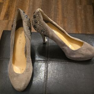 Gianni Bini Gray Embellished Heels